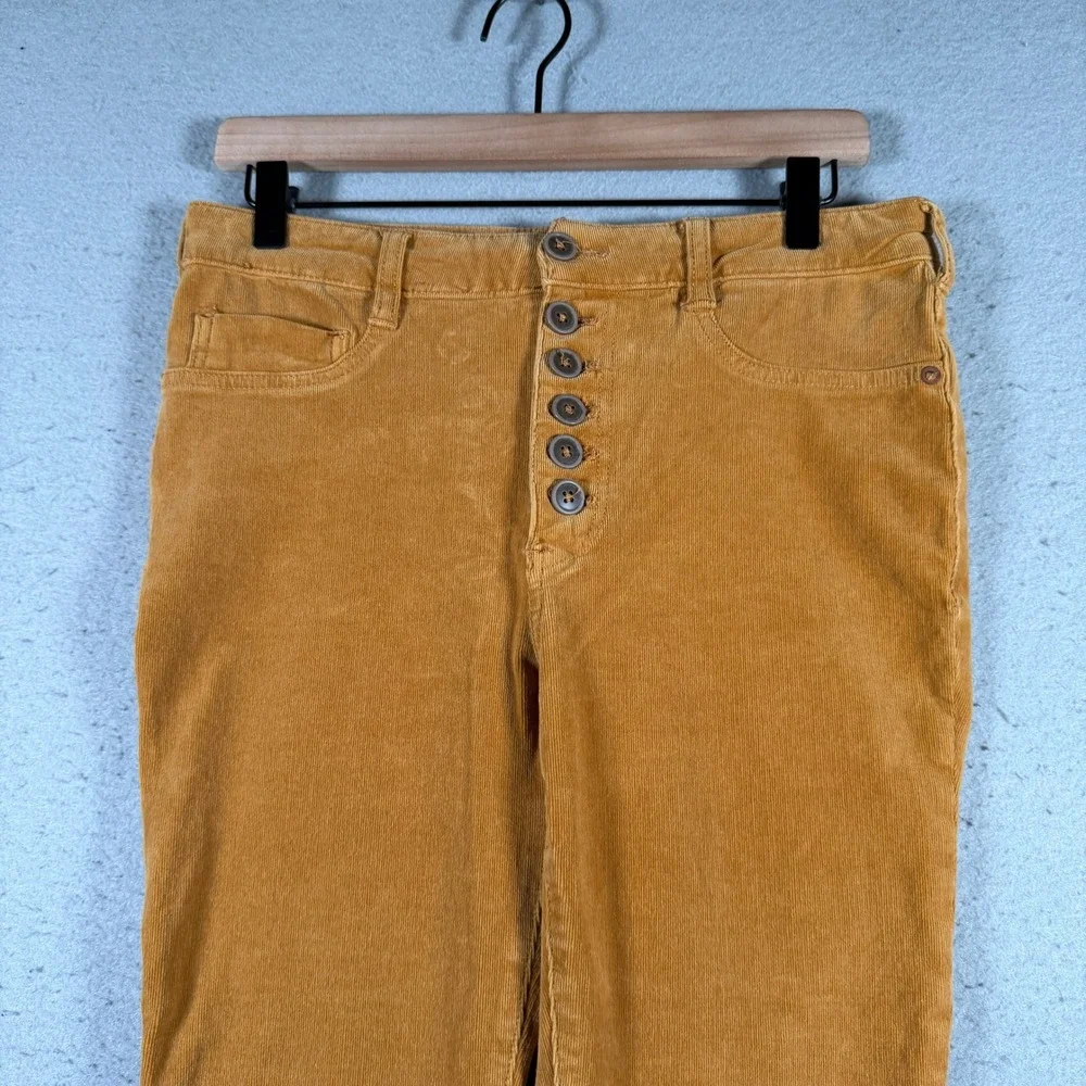 Anthropologie Pilcro Mustard‎ Yellow Corduroy Button Fly Slim Pants Size 30